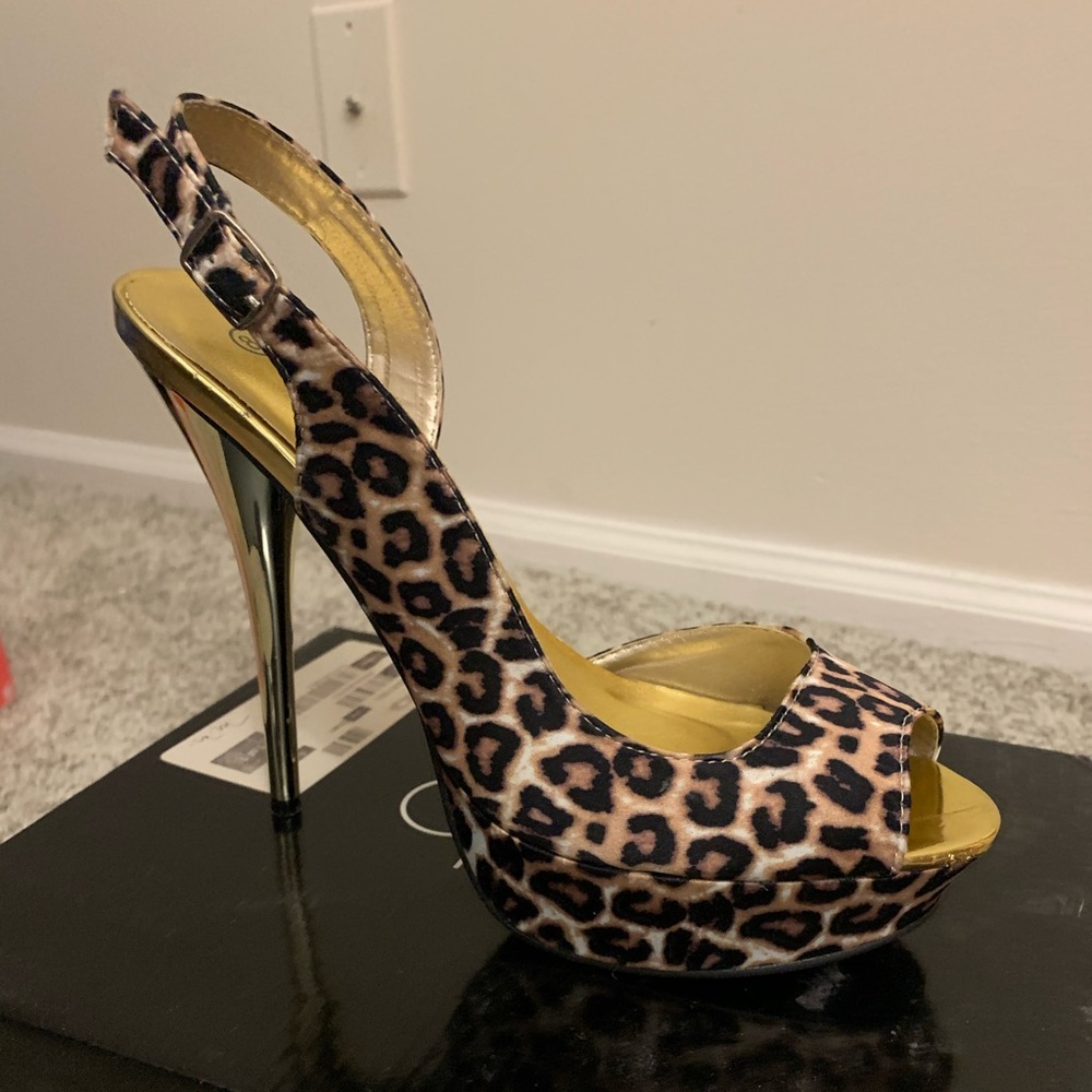 Cheetah print, Sling back stilettos